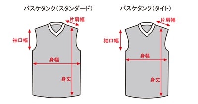 バスケシャツサイズ表